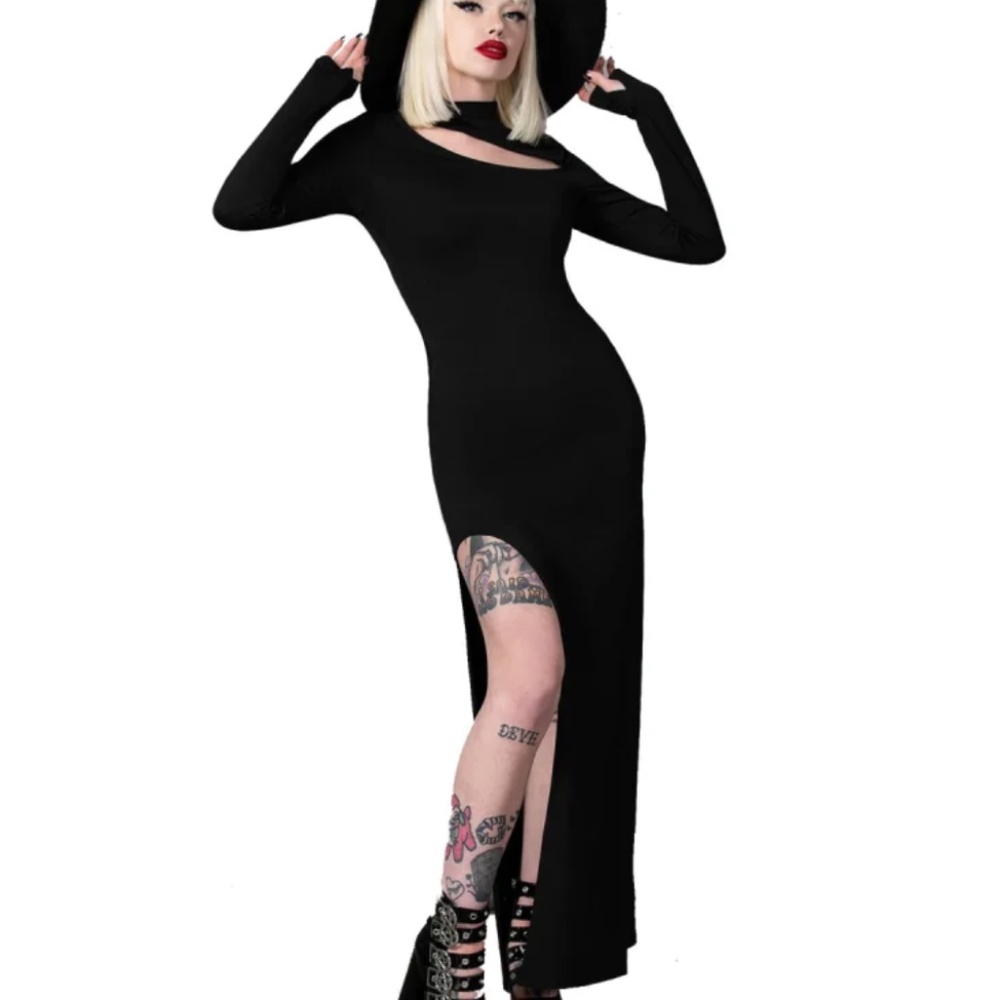 Killstar Astaroth Maxi dress with cutouts NWT size Medium, Sold out